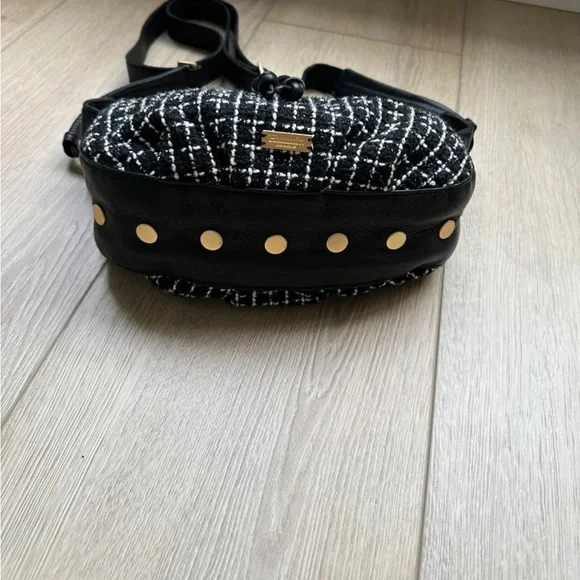 HAMMITT Cooper Small Midnight Trellis/Brushed Gold Crossbody Shoulder Bag - Picture 6 of 11